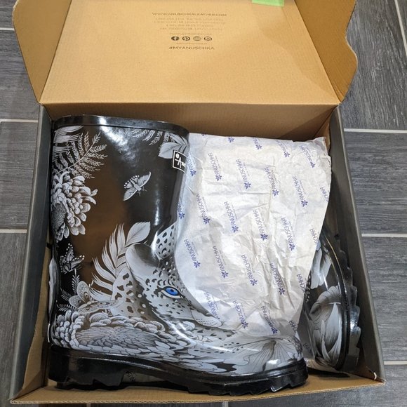 NWT Anuschka | Cleopatra's Leopard Mid-Calf Boots - Picture 3 of 7